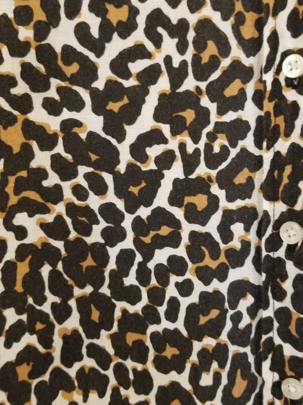 J. Crew 10 Tall – Linen Blend Leopard Print Button Down – Slim Fit